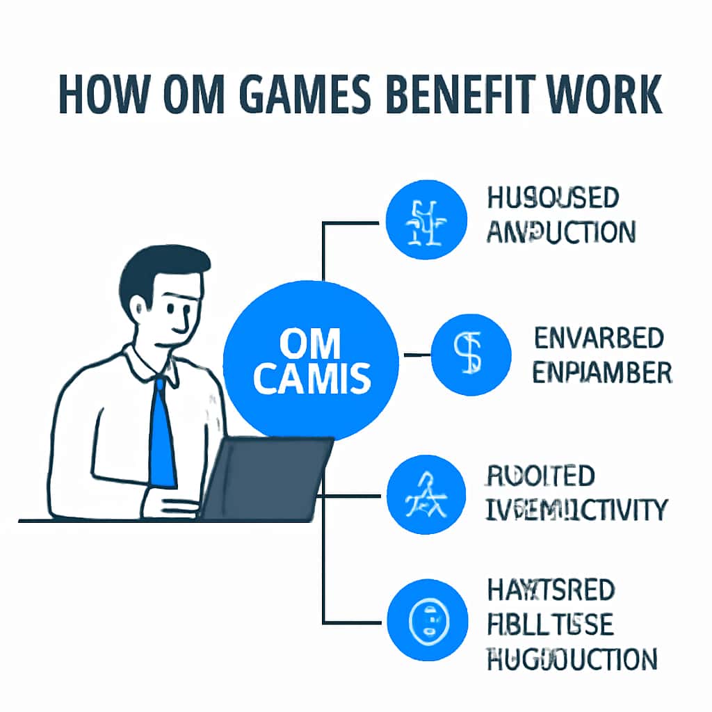 An educational diagram about OM Games benefits.