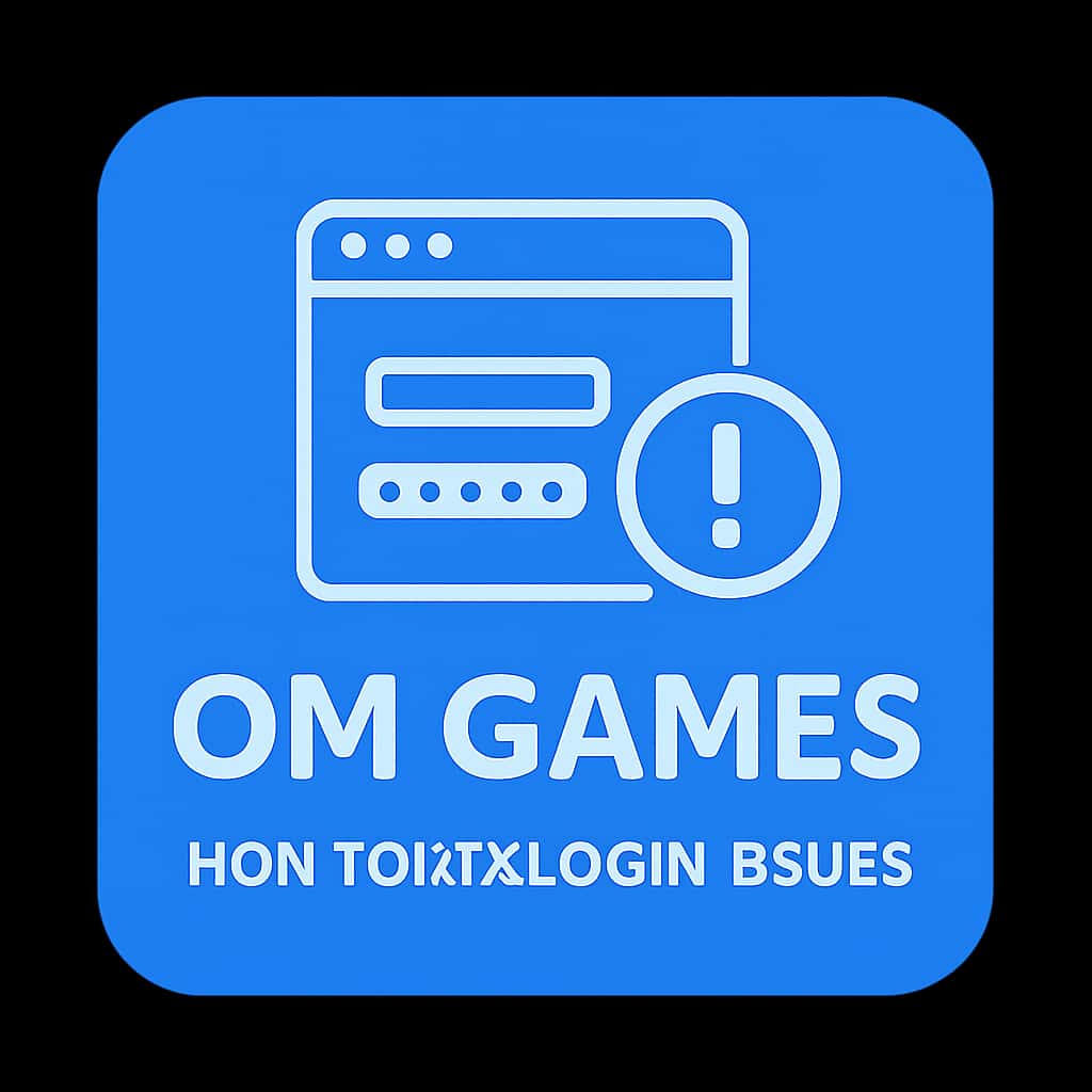A simple badge illustrating login support for OM Games.