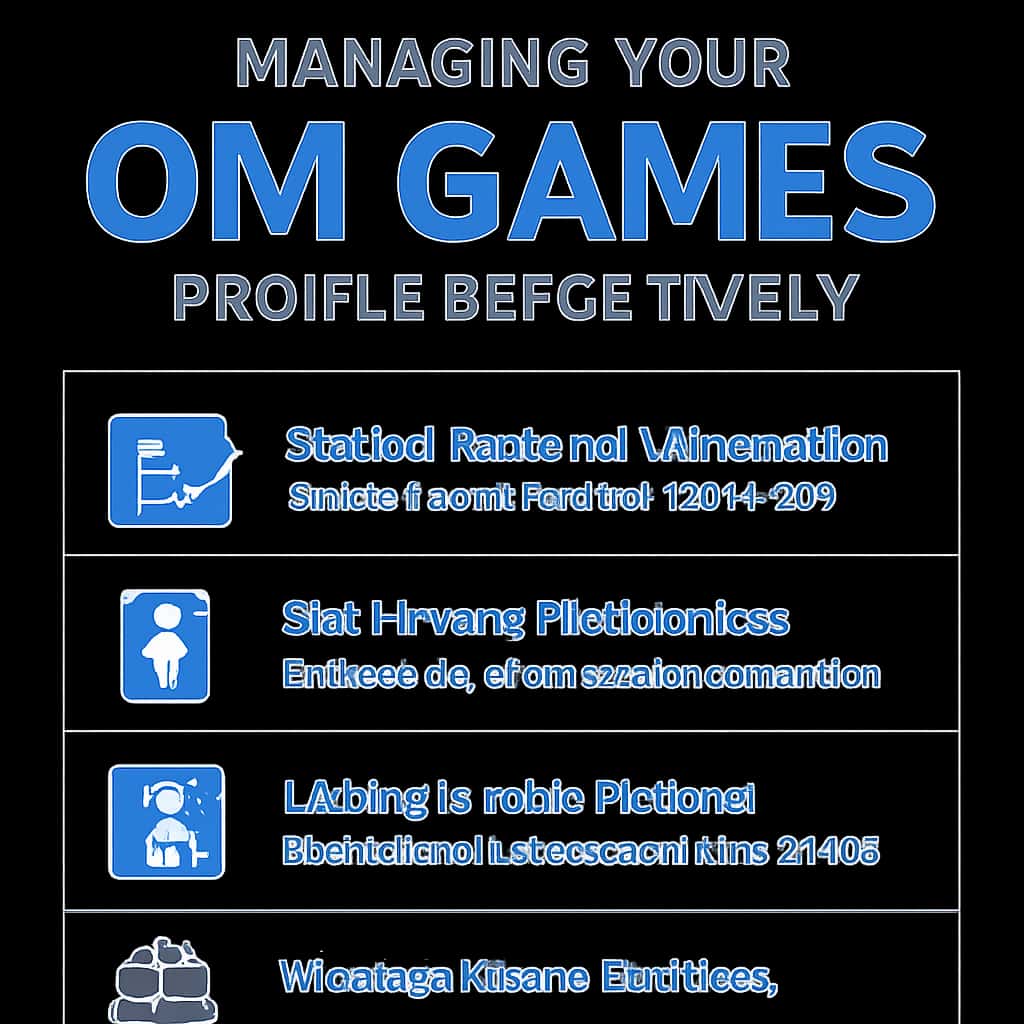 An educational diagram about managing an OM Games profile.