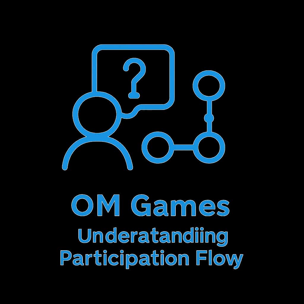 A professional icon representing the guidance on OM Games participation flow.