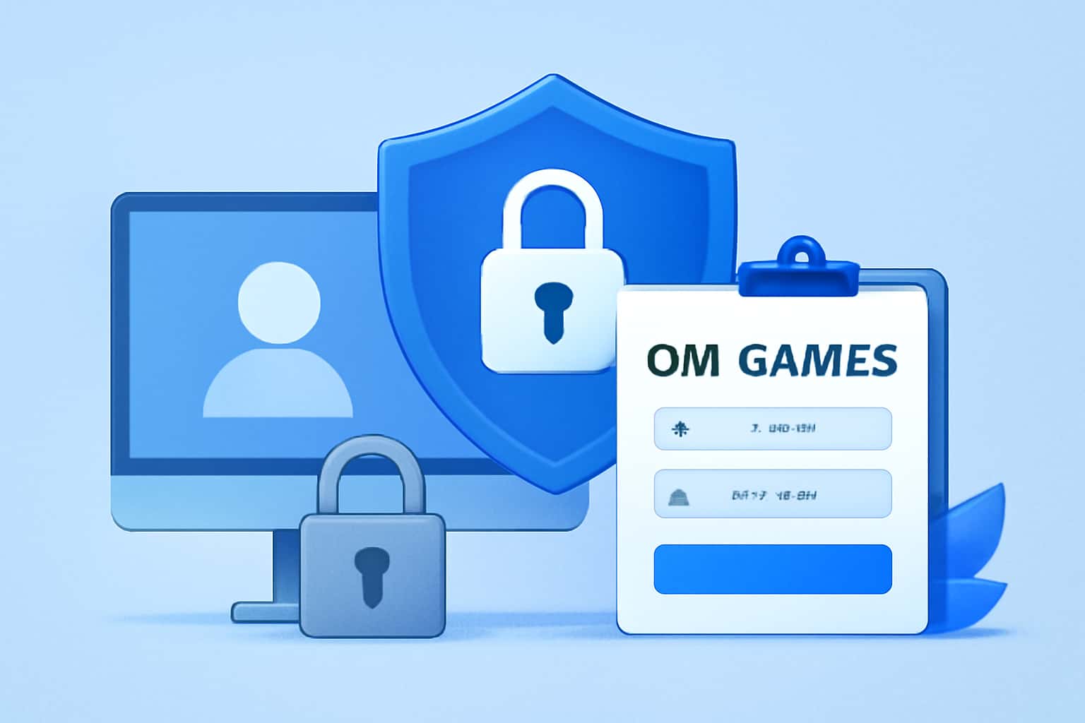 A futuristic representation of secure account management in gaming.